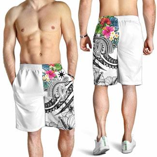 The Philippines Men Shorts - Summer Plumeria (White)