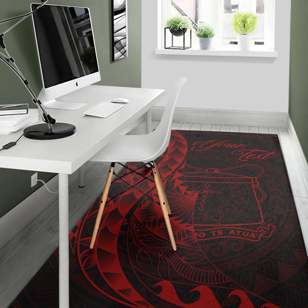 Tokelau Area Rug - Custom Polynesian Pattern Style Red Color