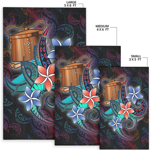 Tokelau Area Rug - Plumeria Flowers Style