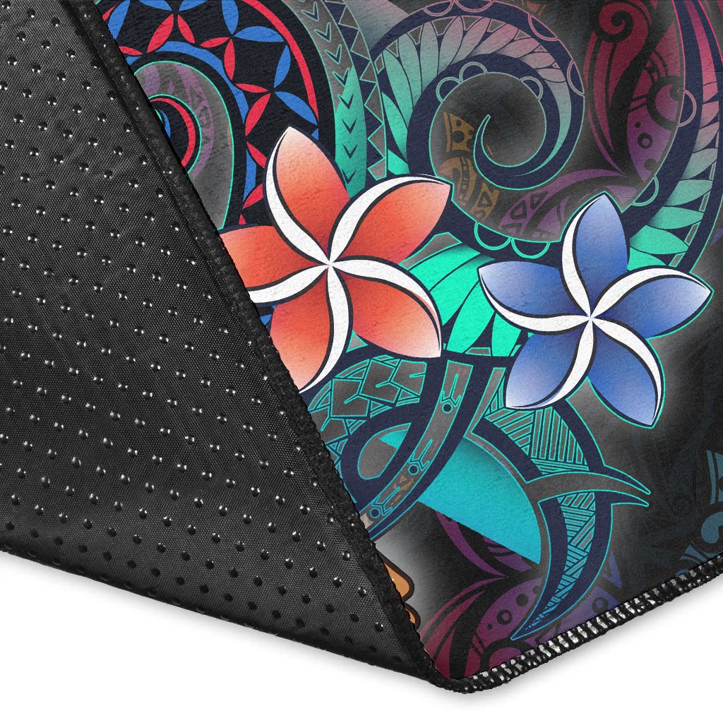 Tokelau Area Rug - Plumeria Flowers Style