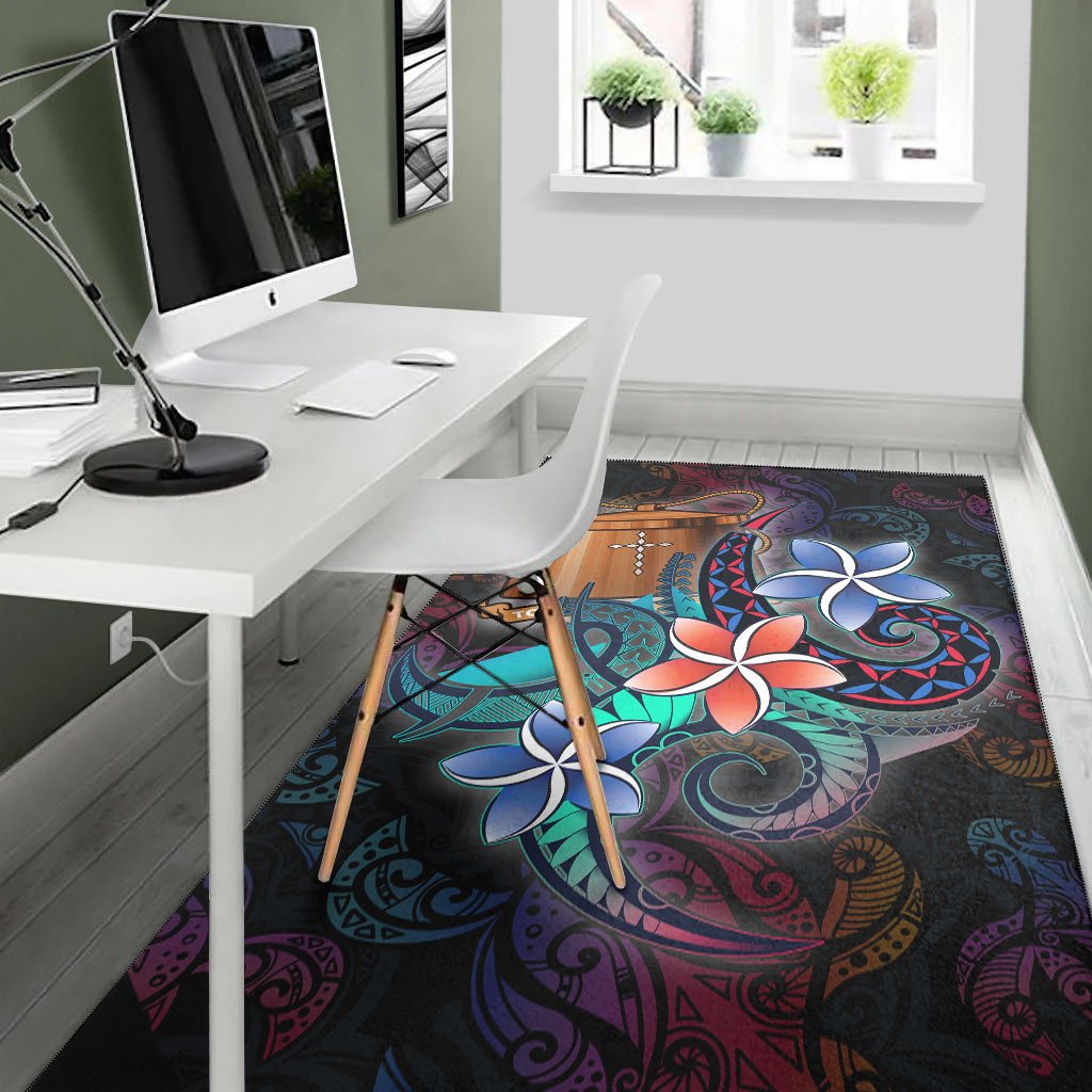 Tokelau Area Rug - Plumeria Flowers Style
