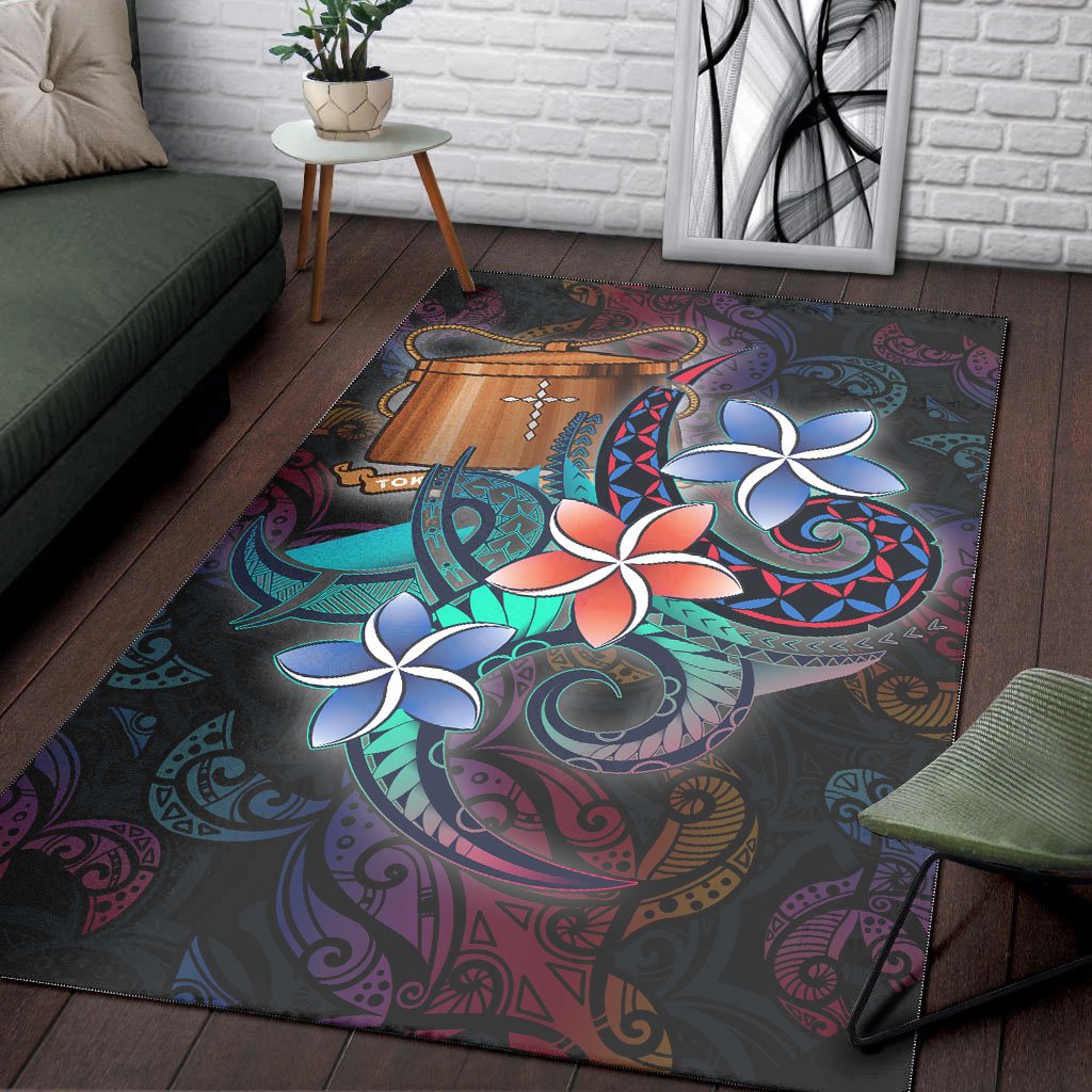 Tokelau Area Rug - Plumeria Flowers Style