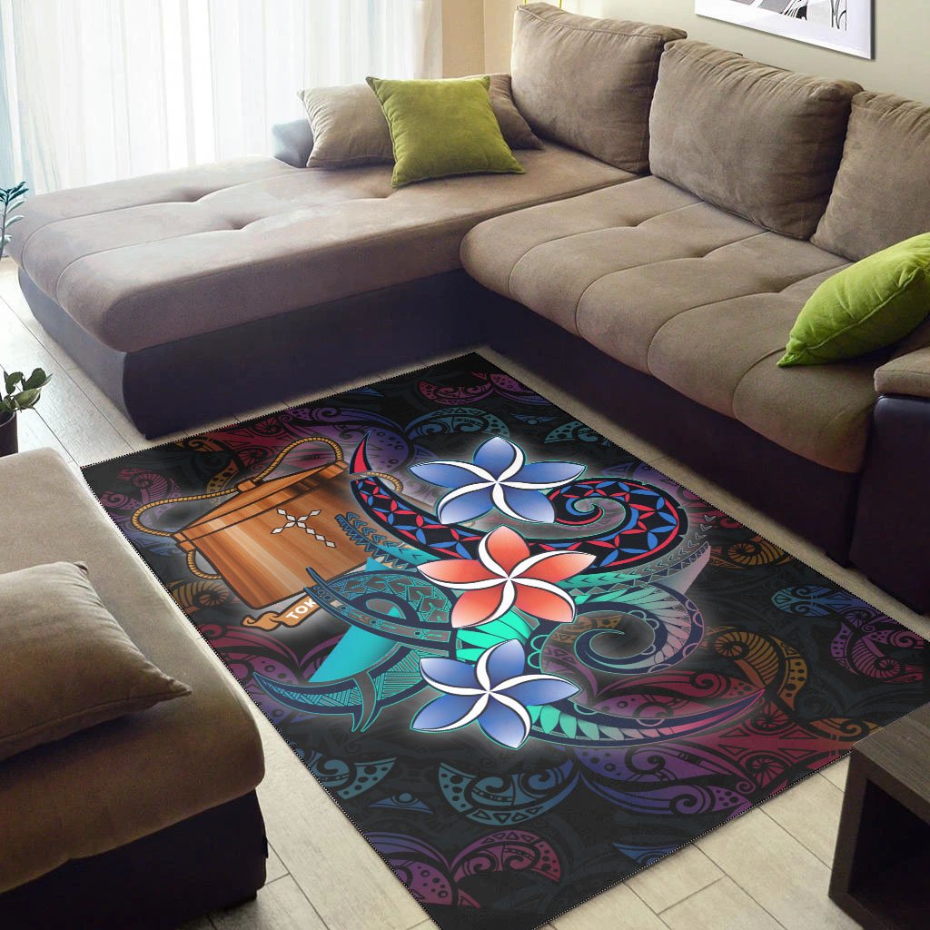 Tokelau Area Rug - Plumeria Flowers Style