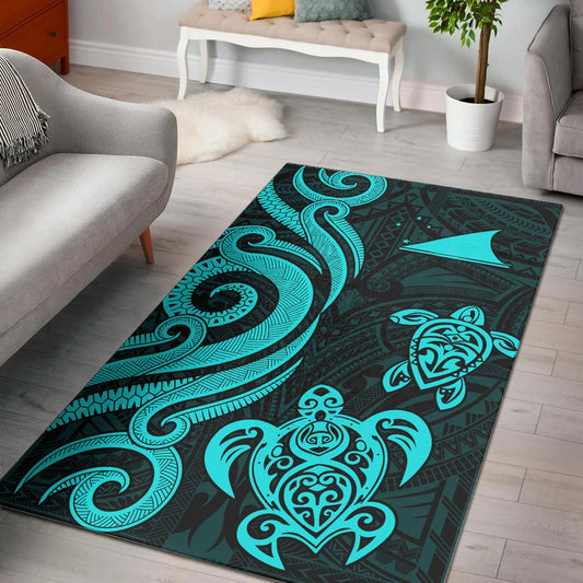 Tokelau Area Rug - Turquoise Tentacle Turtle