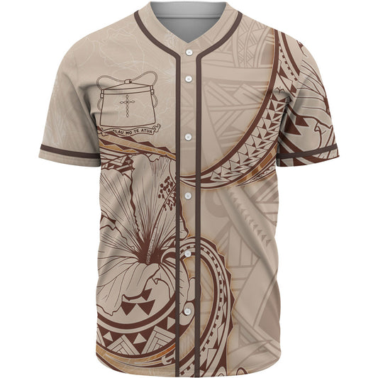 Tokelau Baseball Shirt - Hibiscus Flowers Vintage Style