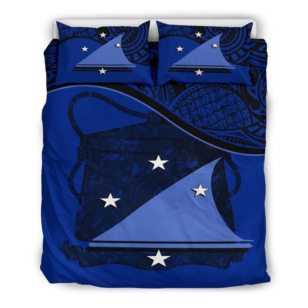 Polynesian Duvet Cover Set - Tokelau Bedding Set Dark Blue