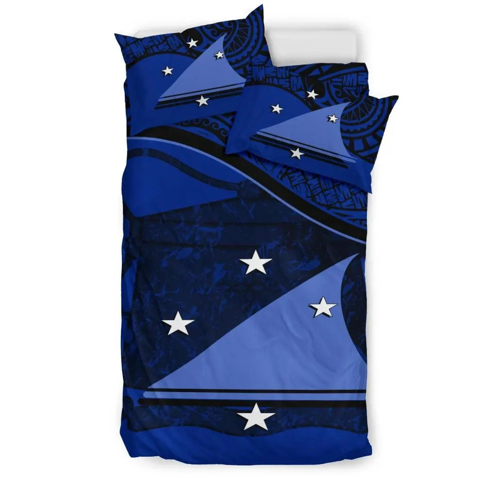 Polynesian Duvet Cover Set - Tokelau Bedding Set Dark Blue