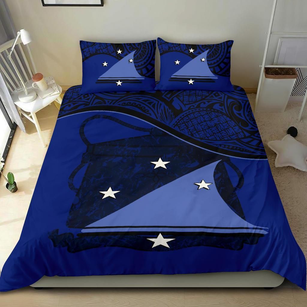 Polynesian Duvet Cover Set - Tokelau Bedding Set Dark Blue