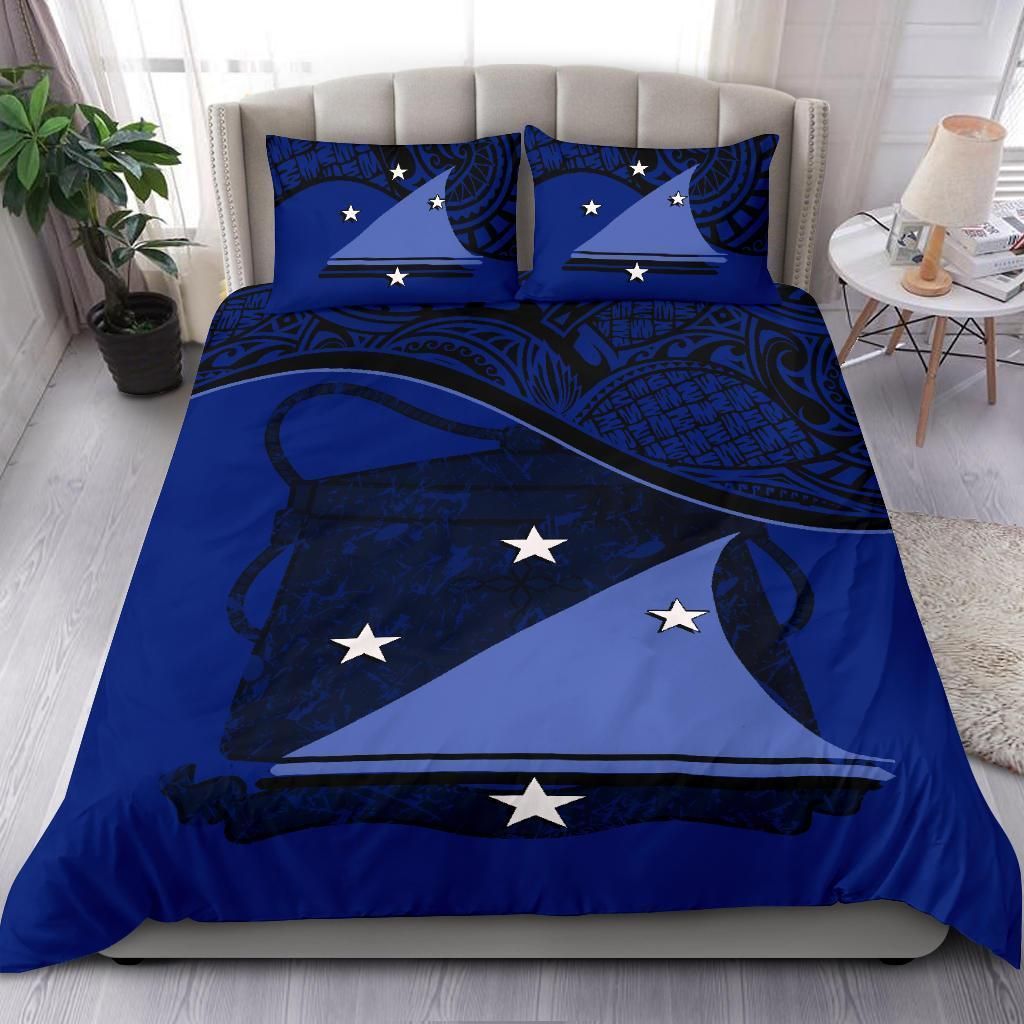 Polynesian Duvet Cover Set - Tokelau Bedding Set Dark Blue