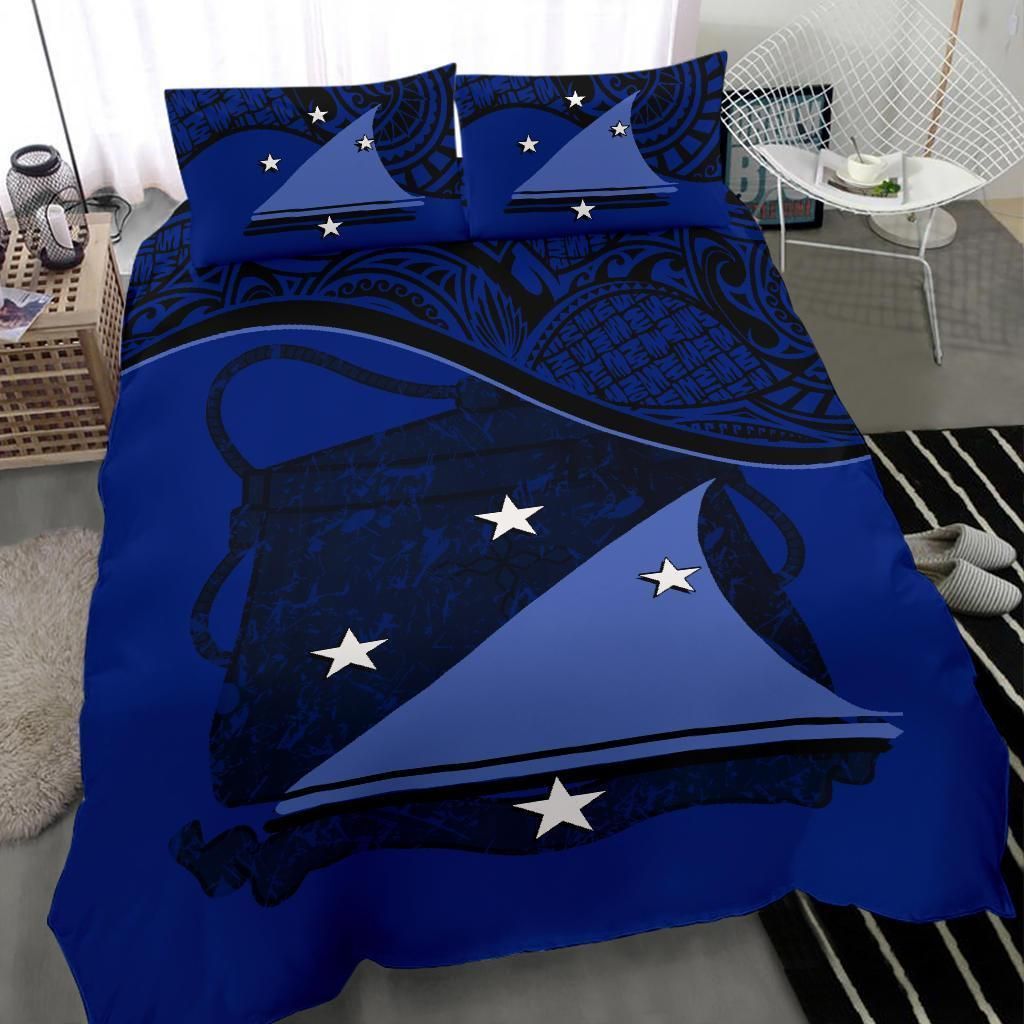 Polynesian Duvet Cover Set - Tokelau Bedding Set Dark Blue