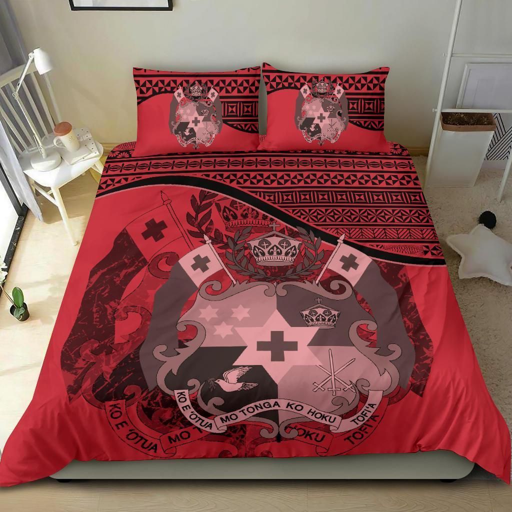 Polynesian Duvet Cover Set - Tonga Bedding Set Pink
