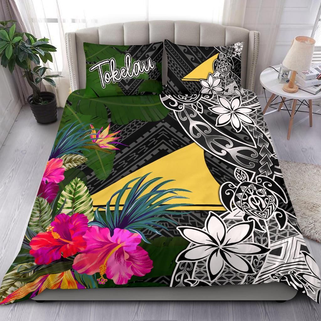 Tokelau Bedding Set - Turtle Plumeria Banana Leaf