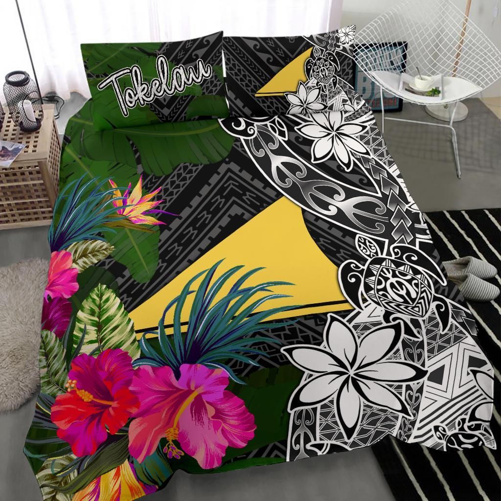 Tokelau Bedding Set - Turtle Plumeria Banana Leaf