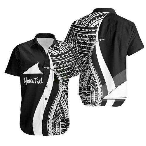 Tokelau Custom Personalised Short Sleeve Shirt - White Polynesian Tentacle Tribal Pattern