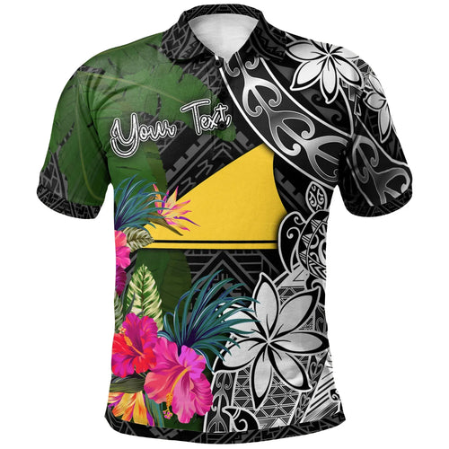 Tokelau Custom Personalised Polo Shirt - Turtle Plumeria Banana Leaf