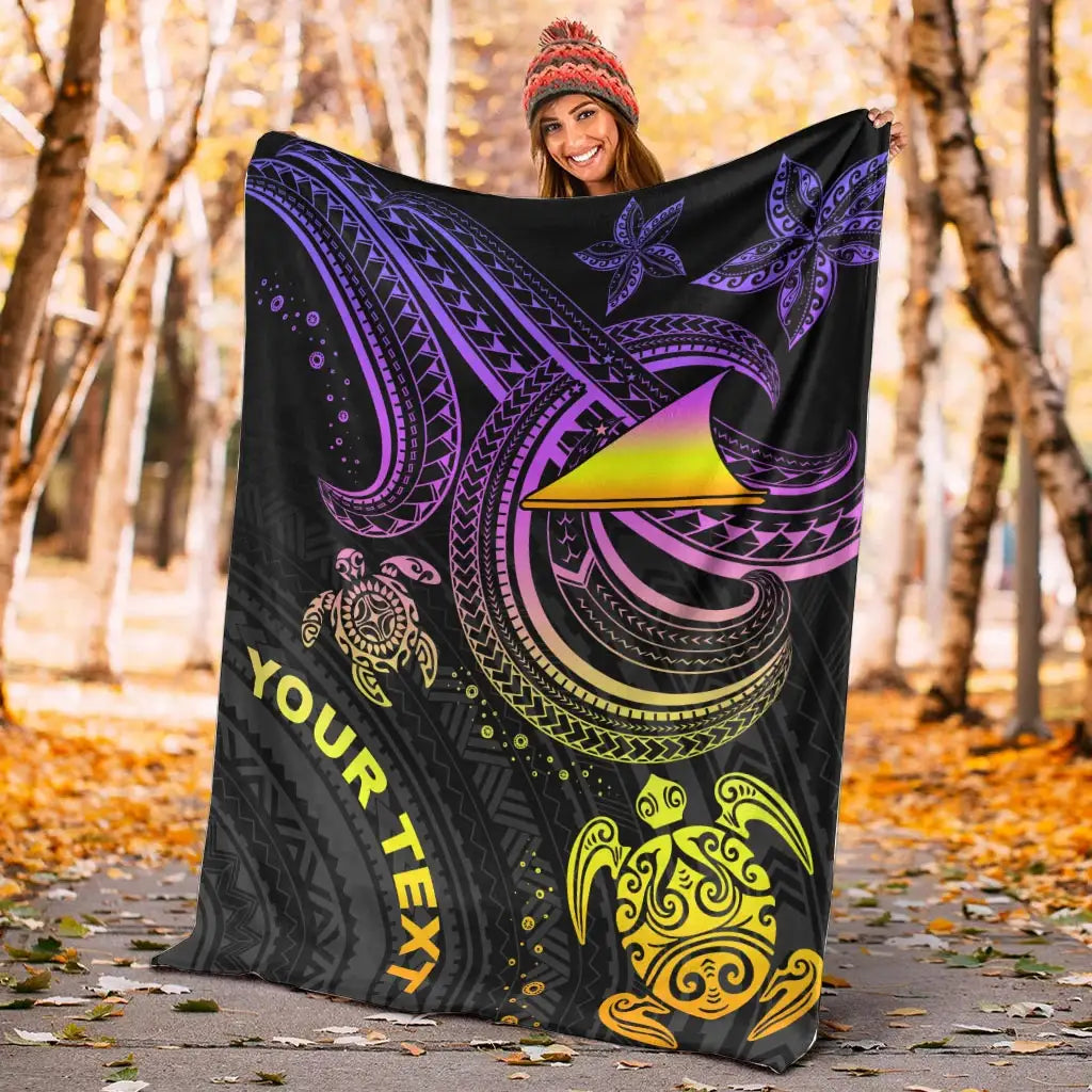 Tokelau Custom Personalised Premium Blanket- Pink Turtle