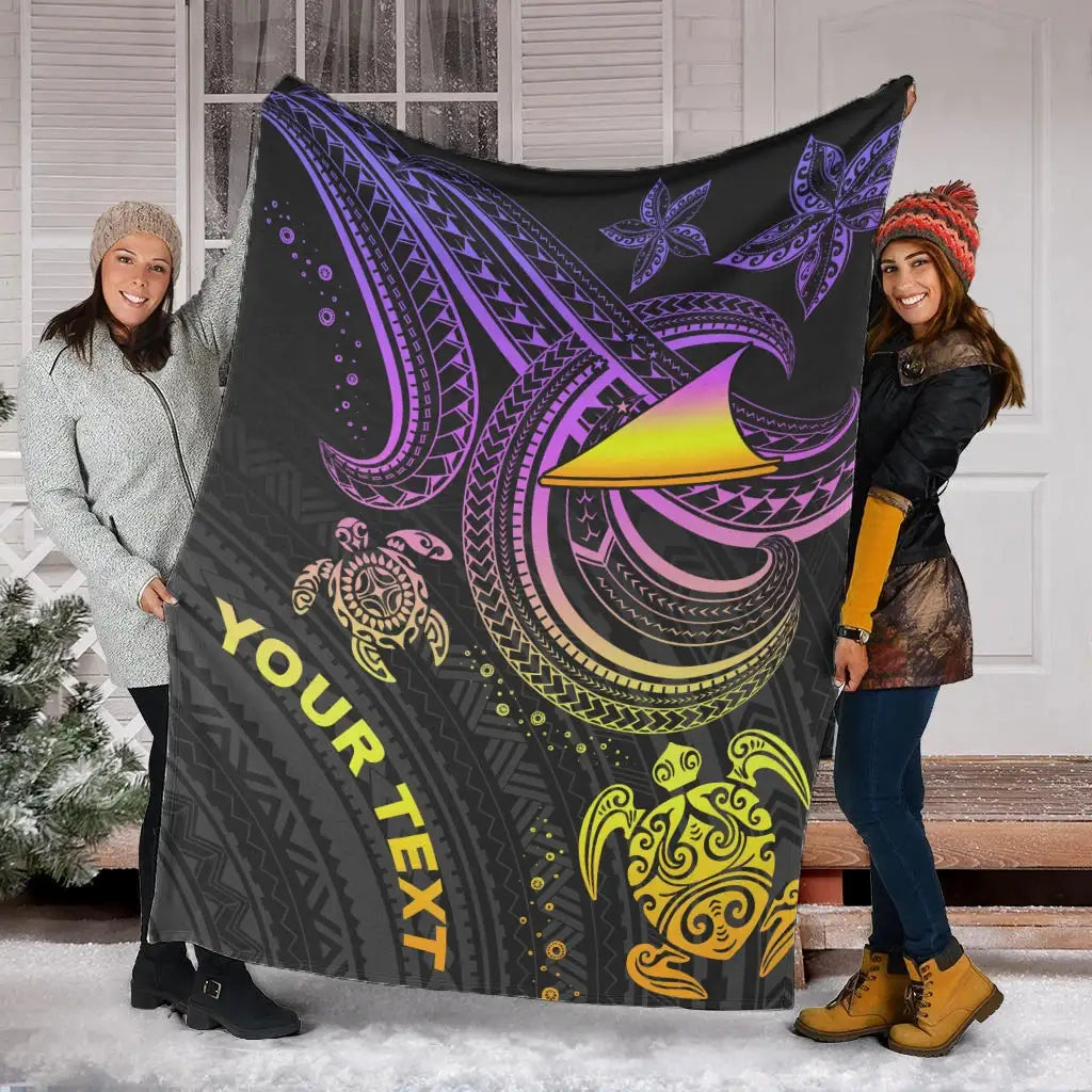 Tokelau Custom Personalised Premium Blanket- Pink Turtle