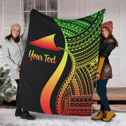 Tokelau Custom Personalised Premium Blanket - Reggae Polynesian Tentacle Tribal Pattern