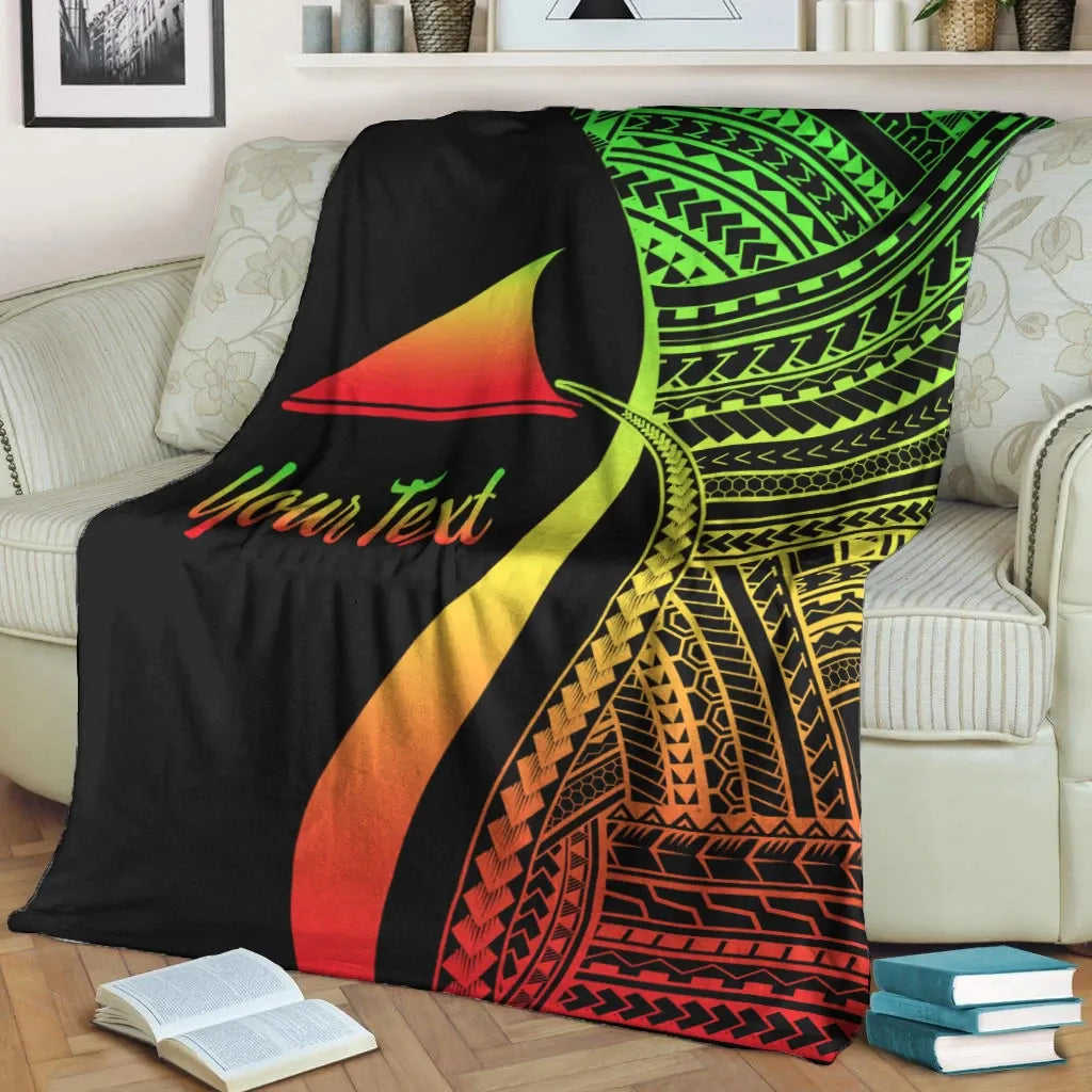 Tokelau Custom Personalised Premium Blanket - Reggae Polynesian Tentacle Tribal Pattern
