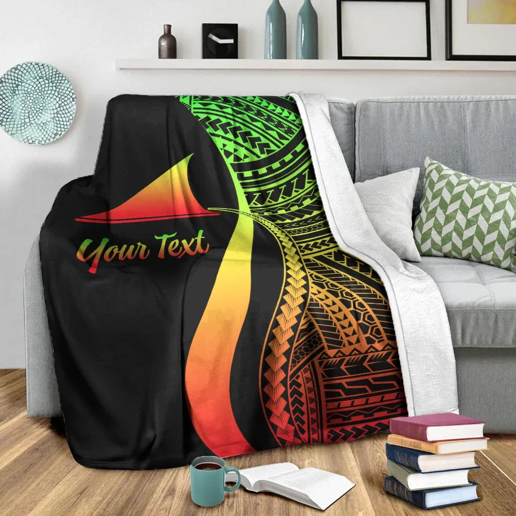 Tokelau Custom Personalised Premium Blanket - Reggae Polynesian Tentacle Tribal Pattern