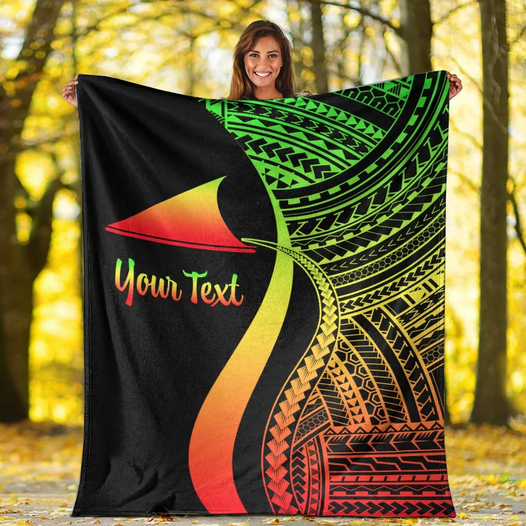 Tokelau Custom Personalised Premium Blanket - Reggae Polynesian Tentacle Tribal Pattern