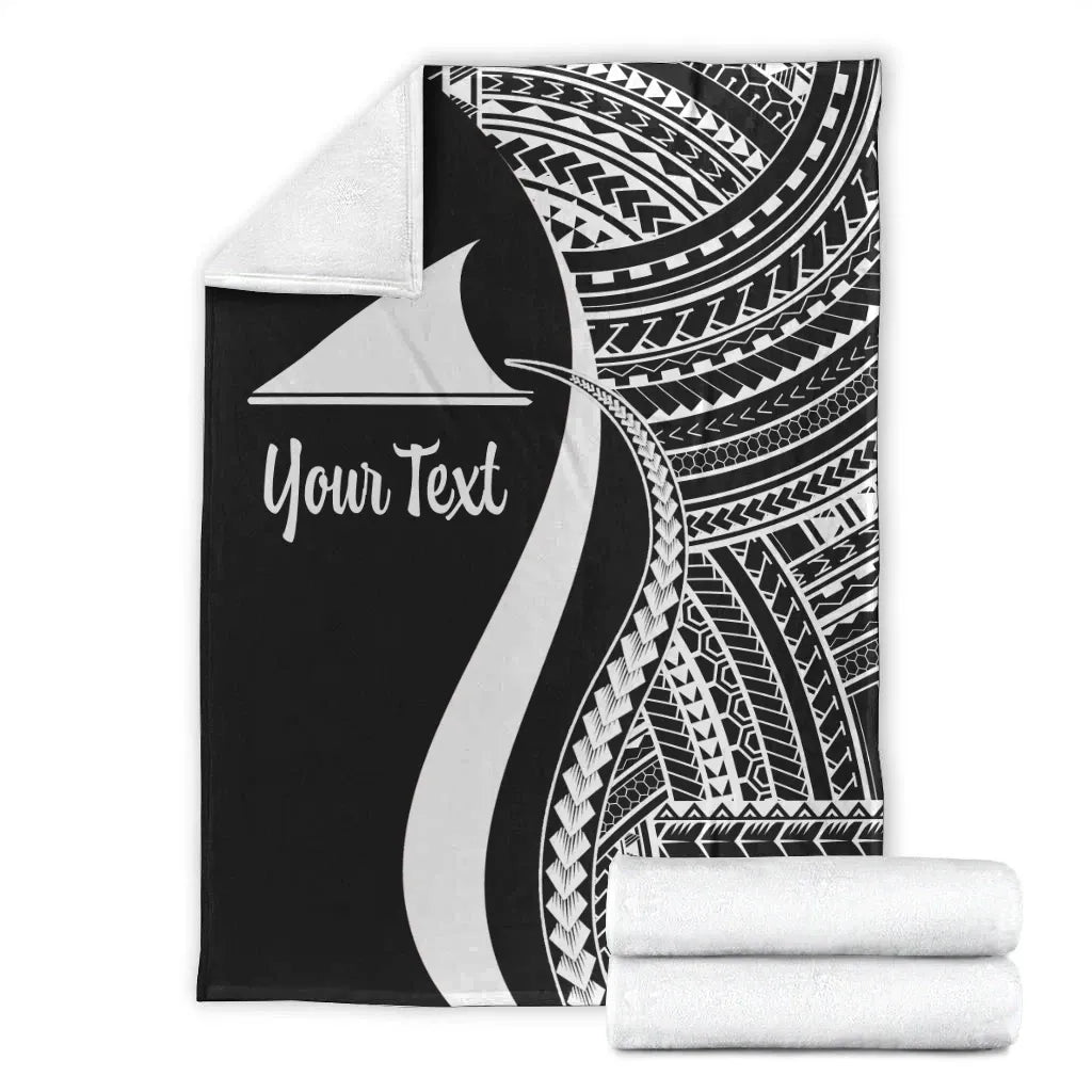 Tokelau Custom Personalised Premium Blanket - White Polynesian Tentacle Tribal Pattern
