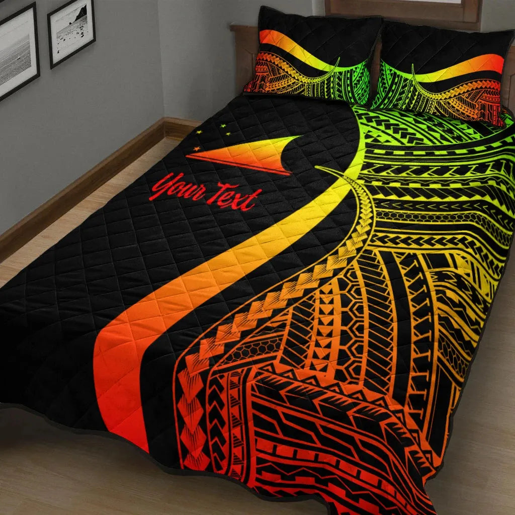 Tokelau Custom Personalised Quilt Bed Set - Reggae Polynesian Tentacle Tribal Pattern