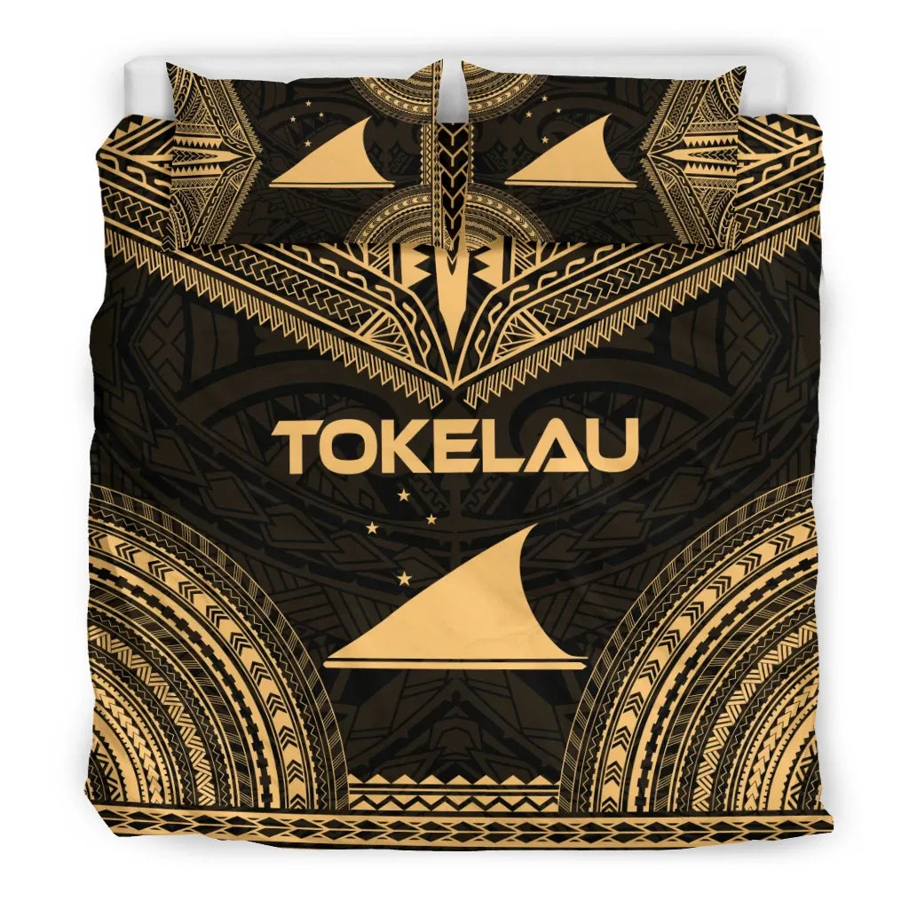 Tokelau Polynesian Chief Duvet Cover Set - Gold Version