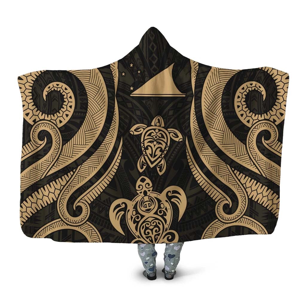 Tokelau Hooded Blanket - Gold Tentacle Turtle