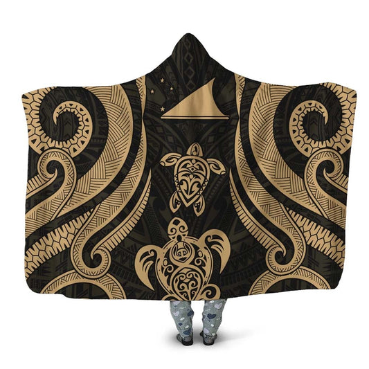 Tokelau Hooded Blanket - Gold Tentacle Turtle