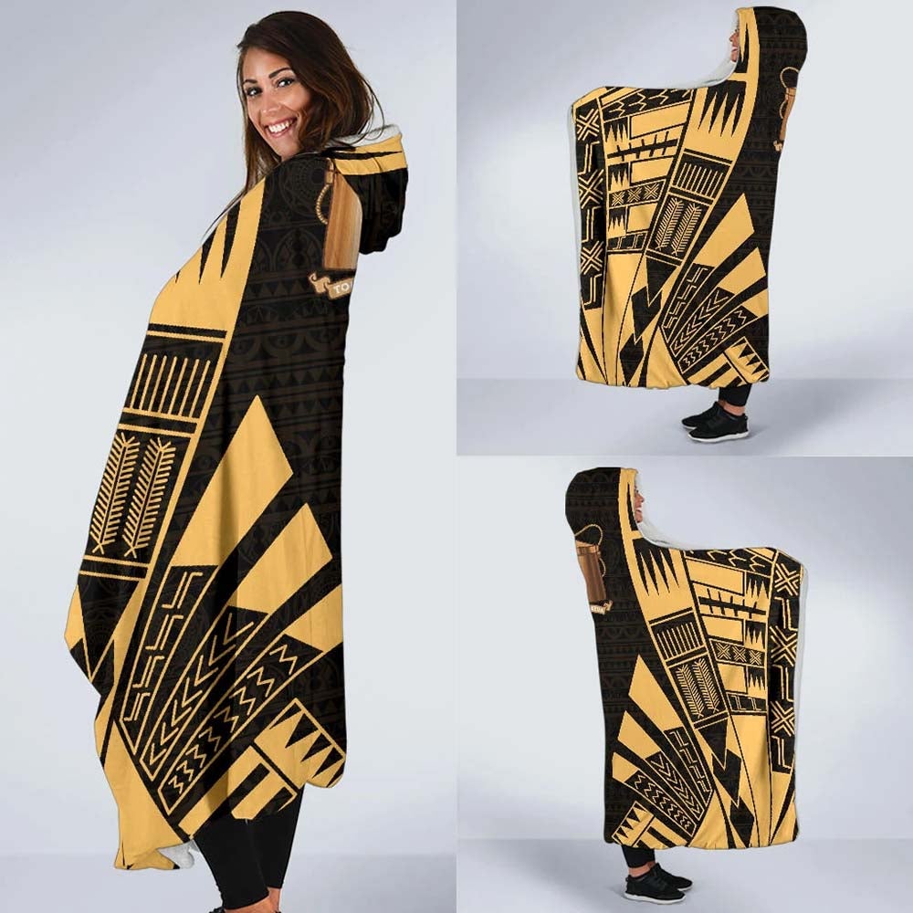 Tokelau Hooded Blanket - Polynesian Tattoo Gold