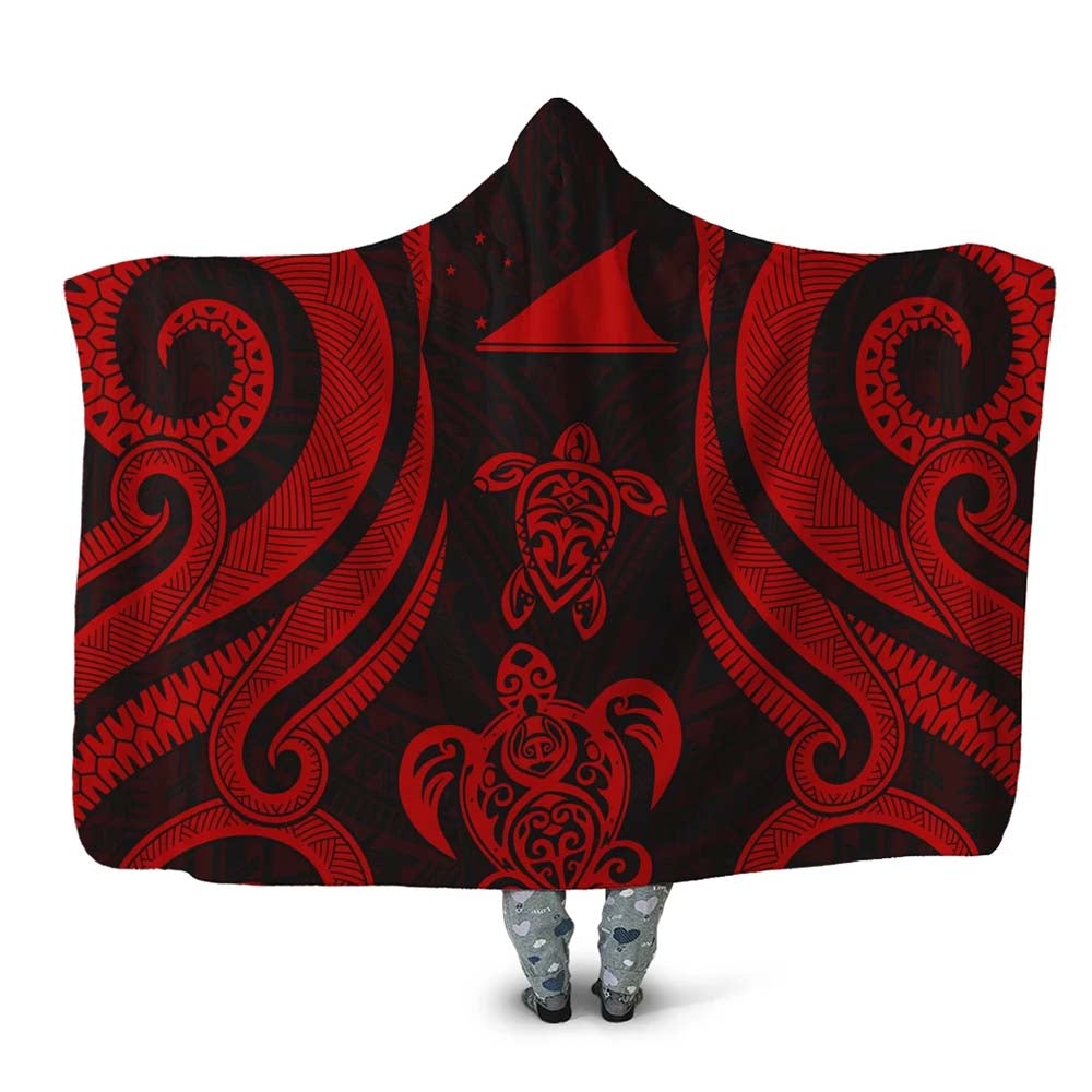 Tokelau Hooded Blanket - Red Tentacle Turtle