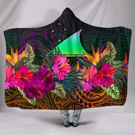 Tokelau Hooded Blanket - Summer Hibiscus