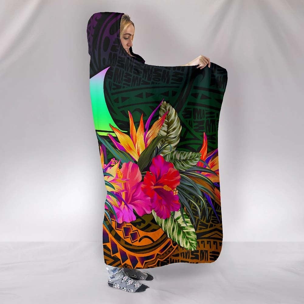 Tokelau Hooded Blanket - Summer Hibiscus