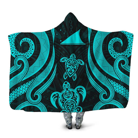 Tokelau Hooded Blanket - Turquoise Tentacle Turtle