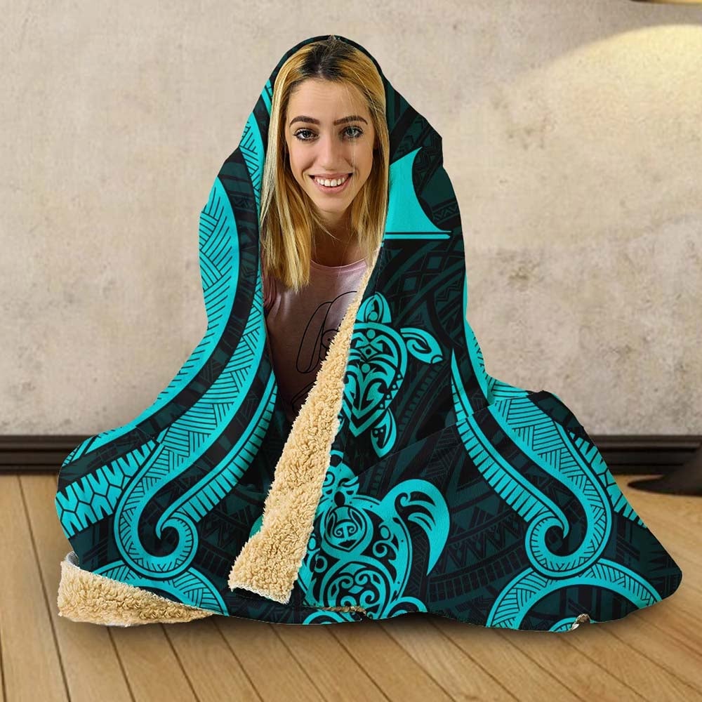 Tokelau Hooded Blanket - Turquoise Tentacle Turtle