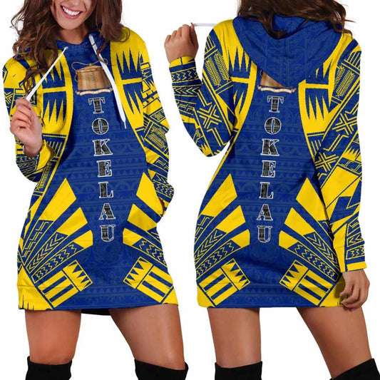 Tokelau Hoodie Dress - Polynesian Tattoo Flag