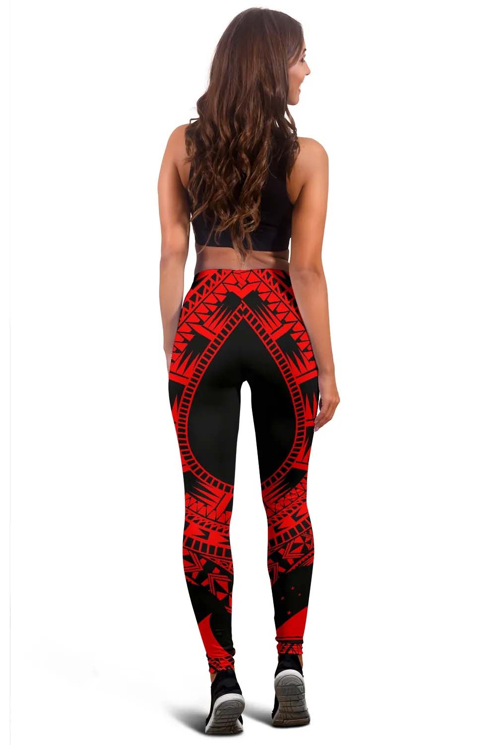 Tokelau Legging Polynesian Pattern Red
