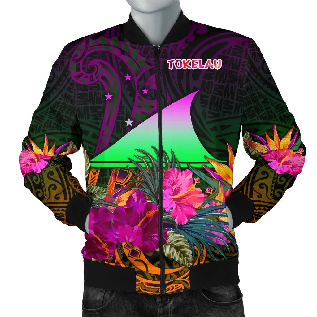 Tokelau Bomber Jacket - Summer Hibiscus