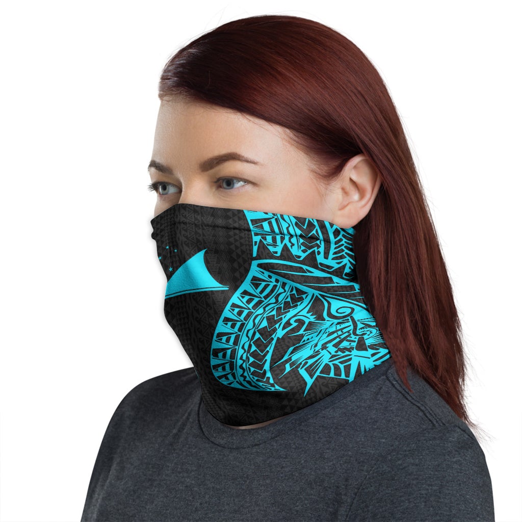 Tokelau Neck Gaiter - Polynesian Pattern Turquoise