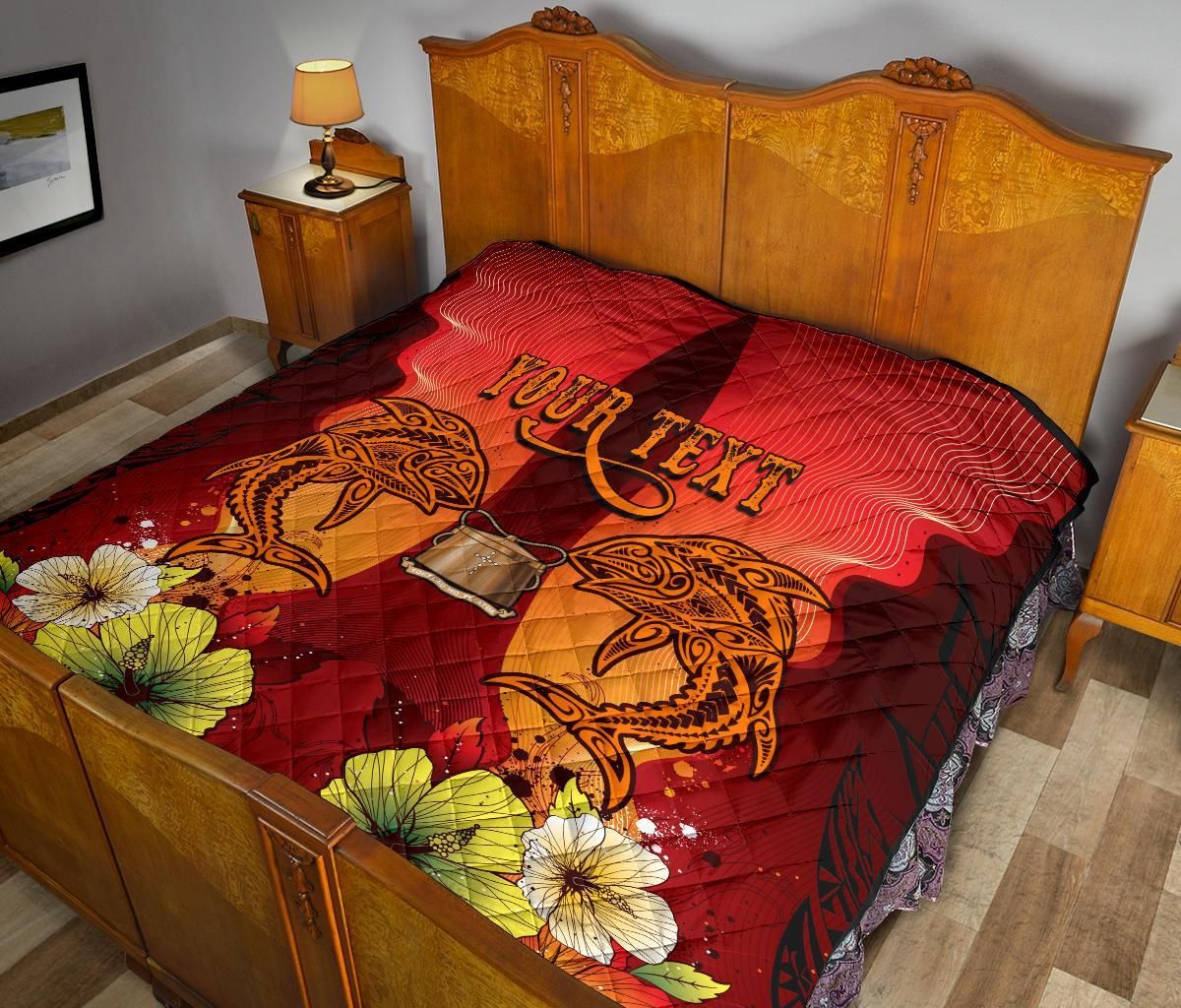 Tokelau Personalised Premium Quilt - Tribal Tuna Fish