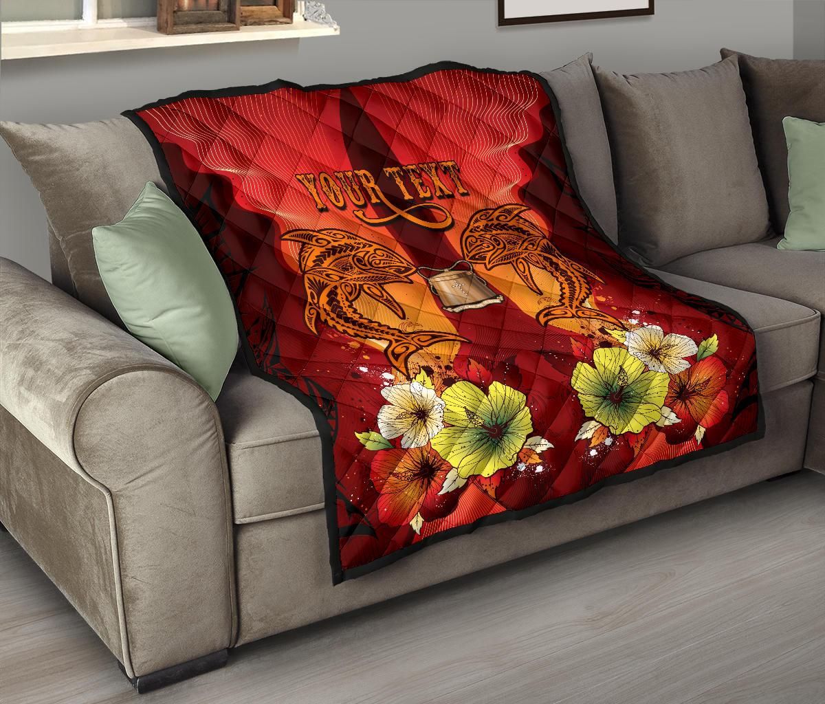 Tokelau Personalised Premium Quilt - Tribal Tuna Fish