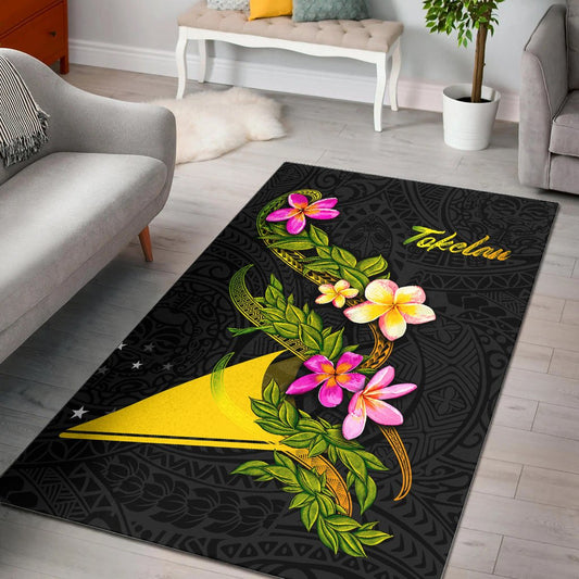 Tokelau Polynesian Area Rug - Plumeria Tribal
