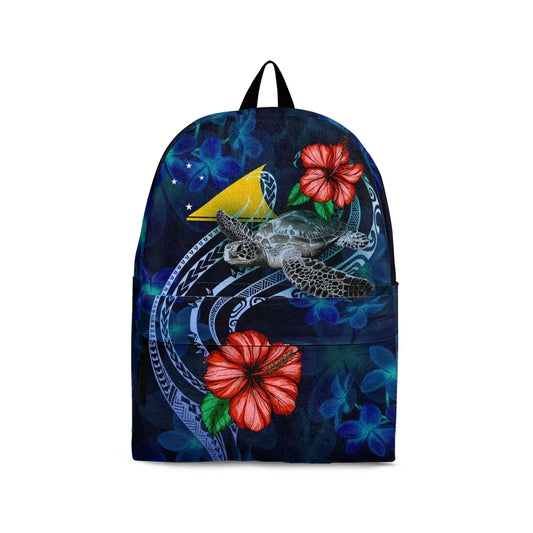 Tokelau Polynesian Backpack - Blue Turtle Hibiscus