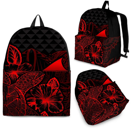 Tokelau Polynesian Backpack Turtle Hibiscus Red