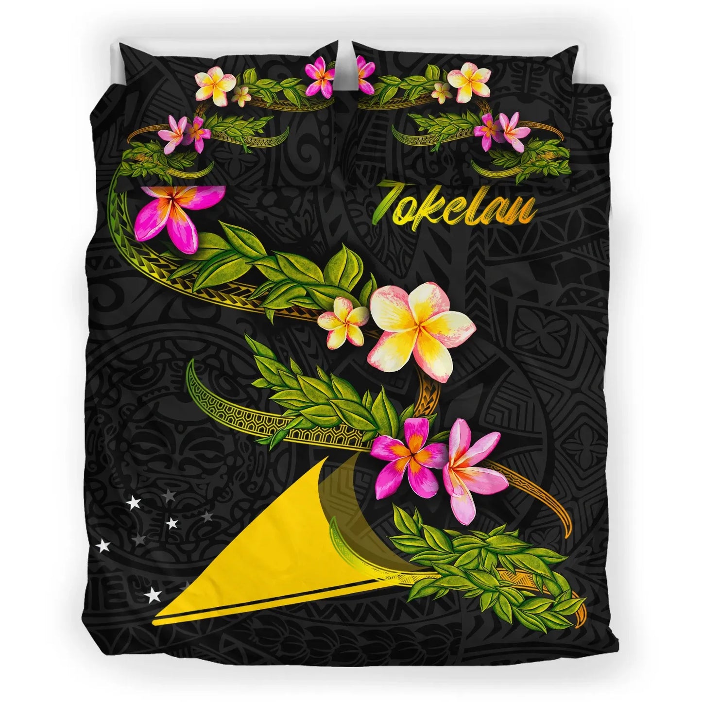 Tokelau Polynesian Bedding Set - Plumeria Tribal