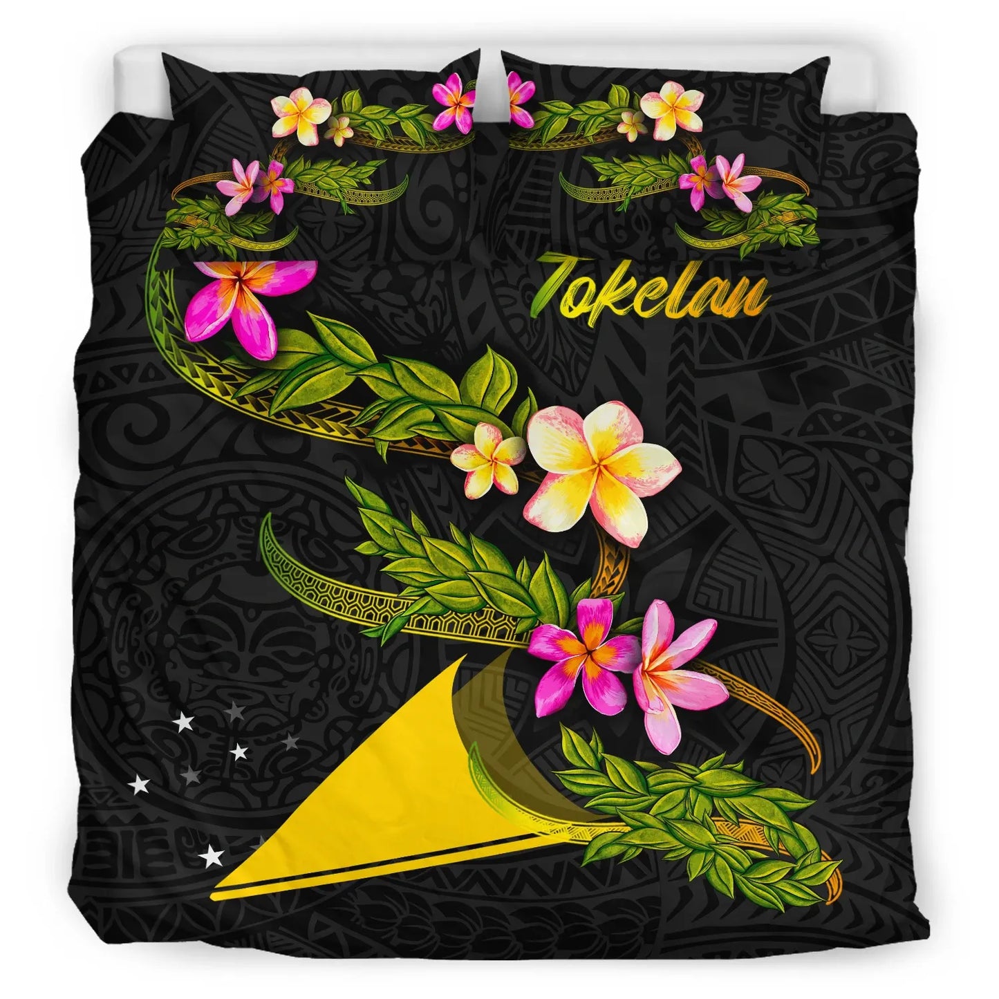 Tokelau Polynesian Bedding Set - Plumeria Tribal