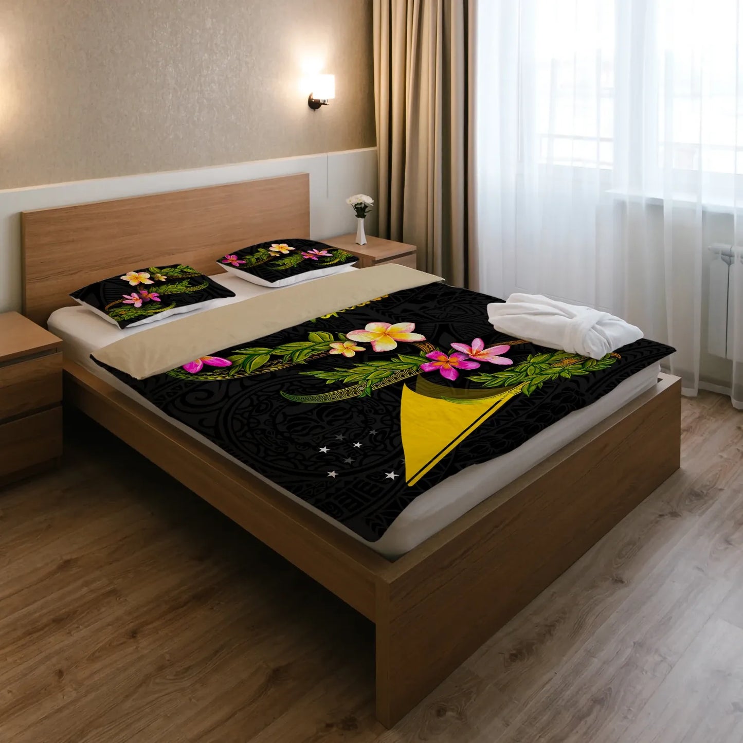 Tokelau Polynesian Bedding Set - Plumeria Tribal
