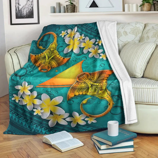 Tokelau Polynesian Blanket - Manta Ray Ocean