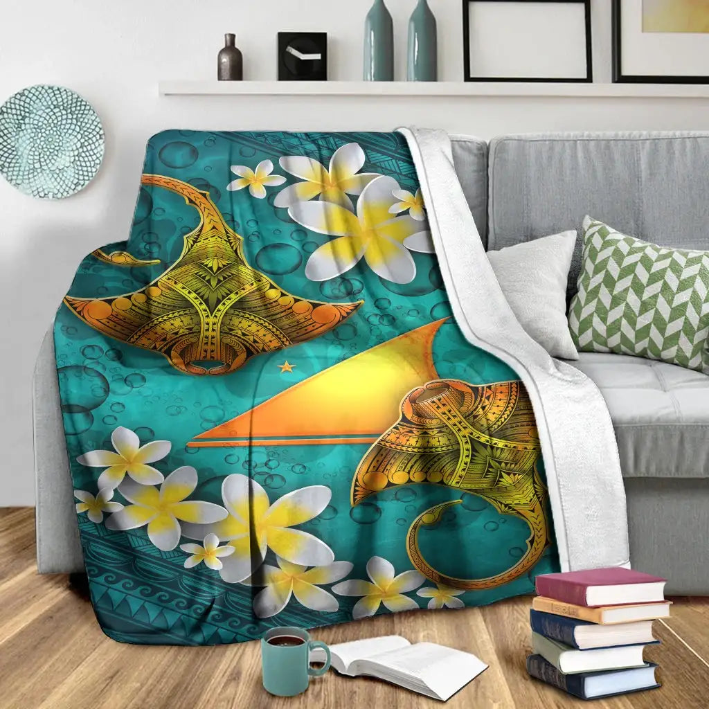 Tokelau Polynesian Blanket - Manta Ray Ocean